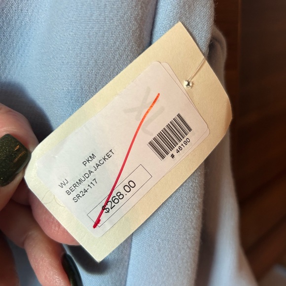 Patty Kim Women's Sky Blue Blazer with Gold Accents - Picture 8 of 8